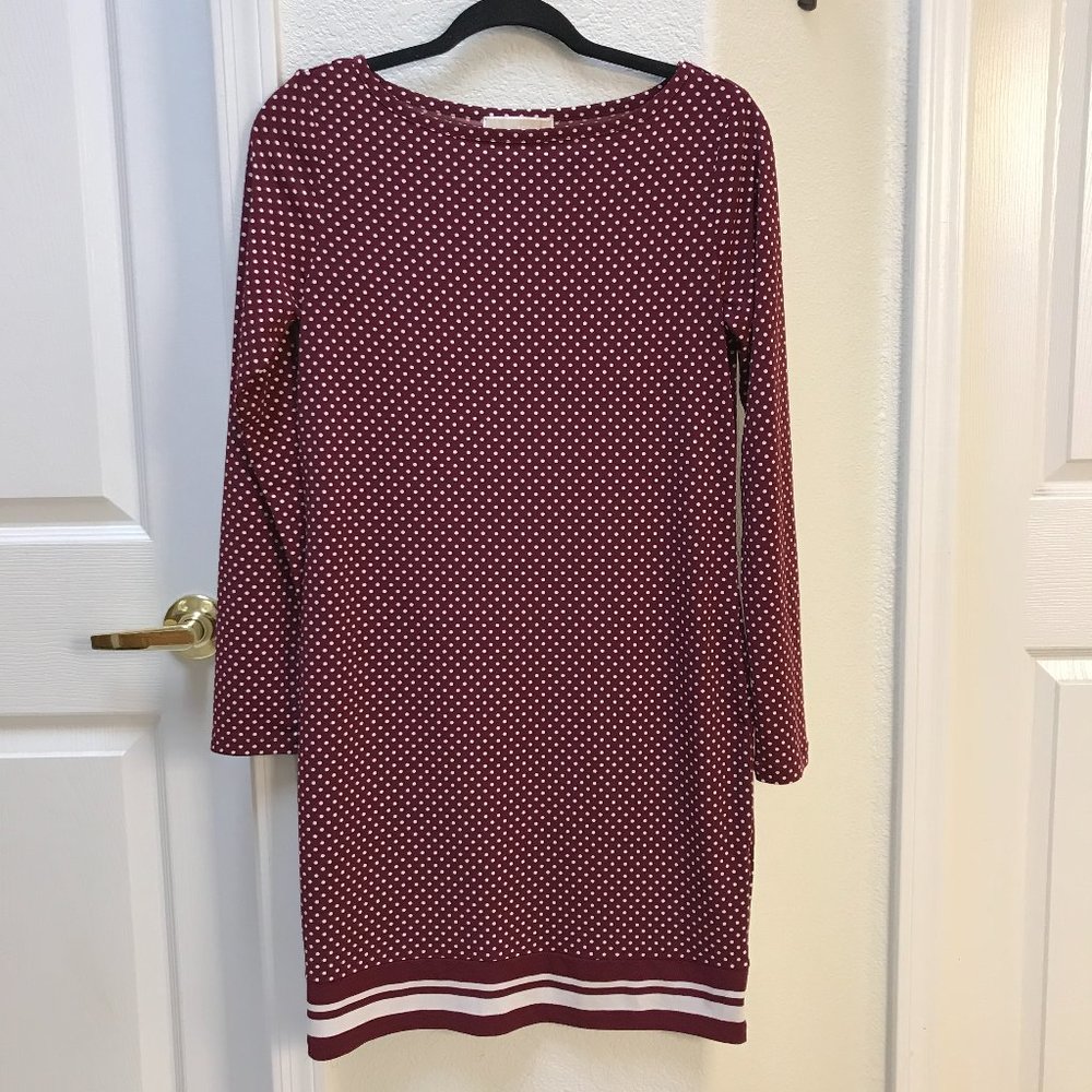 Michael Kors Burgundy Polka dot shift dress